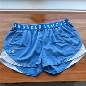 Under Armour Women's Athletic Shorts in Blue and White